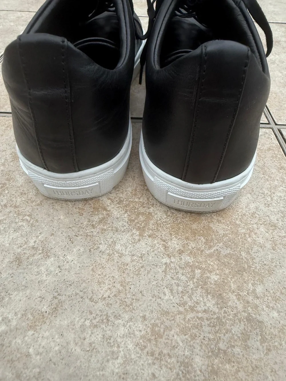 Thursday Premier Low Top fashion sneakers in black leather size 12